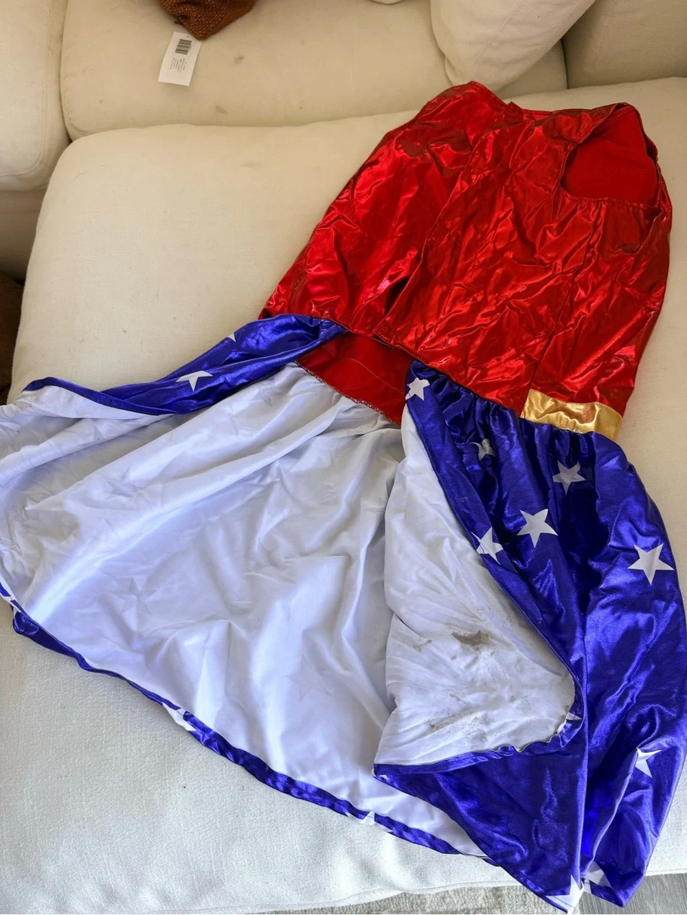Wonder Girl Red & Blue Superhero Costume for dogs